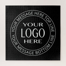 Quebra-cabeça Seu próprio logotipo e texto circular personalizáv