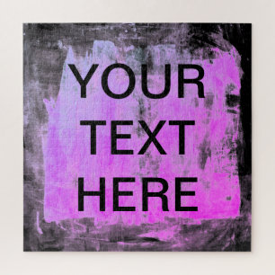 Quebra-cabeça Seu texto e cor-de-rosa púrpura magenta brilhante