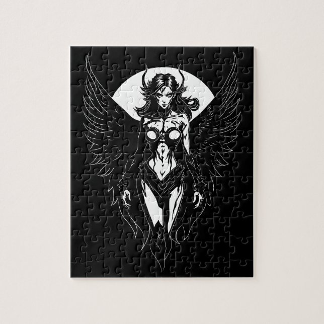 Quebra-cabeça Sexy Gothic Winged Girl (Vertical)