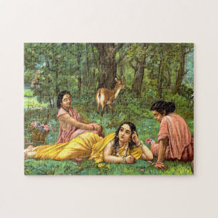 Quebra-cabeça Shakuntala Patralekhana por Raja Ravi Varma