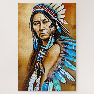 Quebra-cabeça Shaman, mulher indiana nativa americana