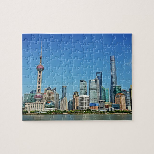 Quebra-cabeça Shanghai Skyline do Bund - 8x10 - 110 pc (Horizontal)