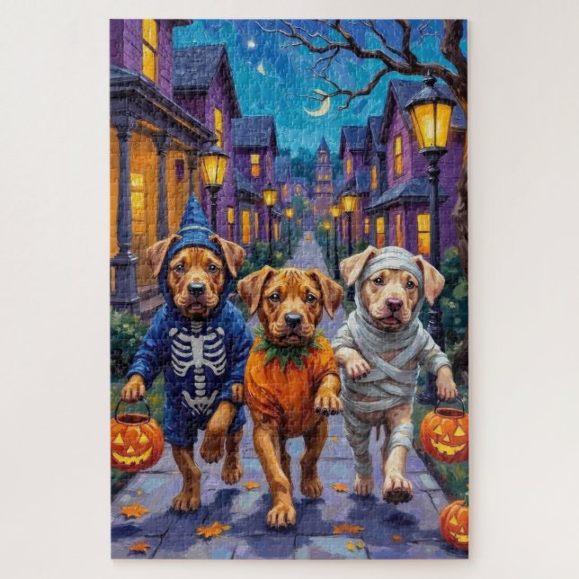 Quebra-cabeça Shar Pei Dogs Trick-or-Treating Halloween Costumes (Vertical)