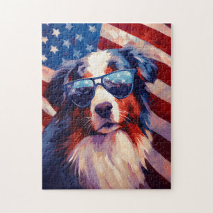 Quebra-cabeça Shepherd australiano 4 de julho Dia da Independênc