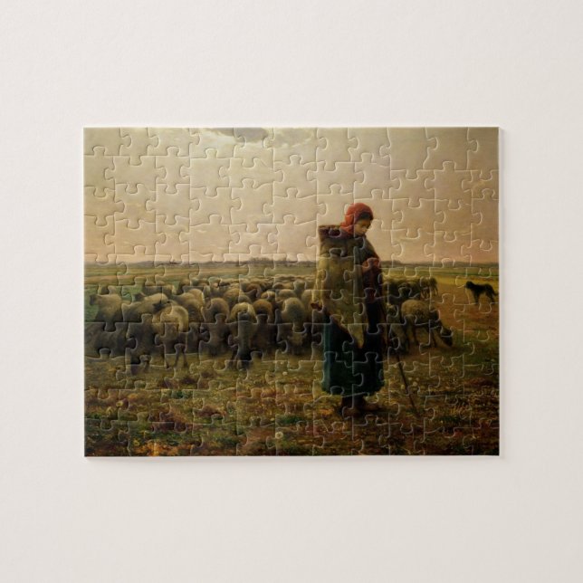 Quebra-cabeça Shepherdess com seu Flock, 1863 (Horizontal)