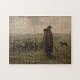 Quebra-cabeça Shepherdess e seu rebanho 1862-63