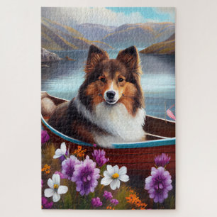 Quebra-cabeça Shetland Sheepdog em uma Paddle: Uma Aventura Cêni