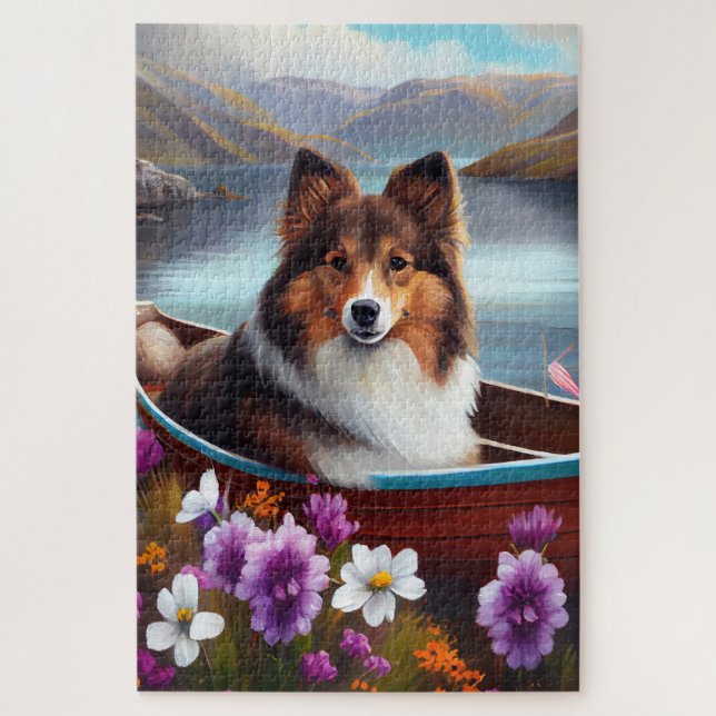 Quebra-cabeça Shetland Sheepdog em uma Paddle: Uma Aventura Cêni (Vertical)