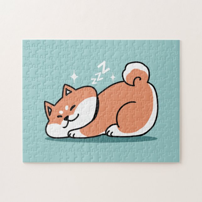Quebra-cabeça Shiba Inu Relaxa Arte: Apenas uma Shiba Mentira Ba (Horizontal)