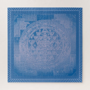 Quebra-cabeça Shri Yantra Mandala: Blue