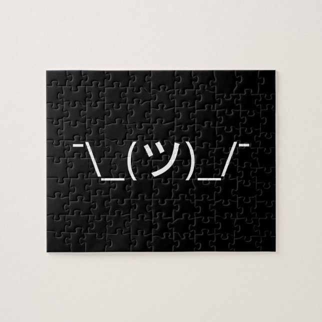 Quebra-cabeça Shrug Emoticon ¯\_(ツ)_/ movimento Japonês Kaomoji (Horizontal)