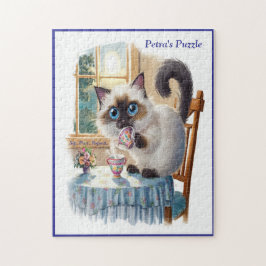 Quebra-cabeça Siamese Cat & Tea Time Jigsaw Puzzle