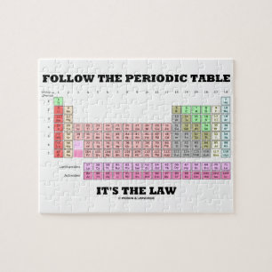 Quebra-cabeça Siga a Mesa periódica É a Lei (Química)
