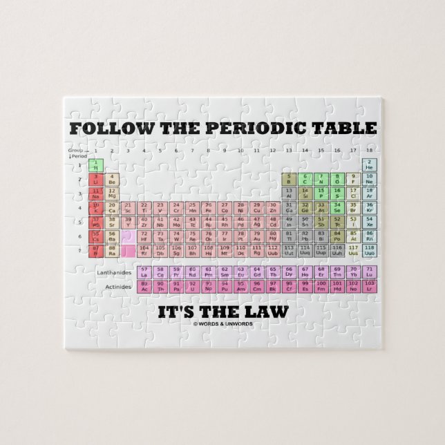 Quebra-cabeça Siga a Mesa periódica É a Lei (Química) (Horizontal)