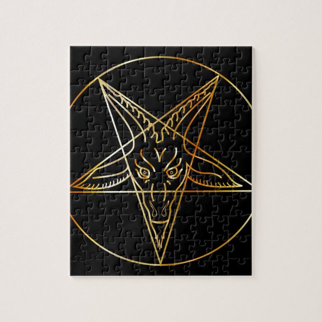 Quebra-cabeça Sigil dourado de Baphomet (Vertical)