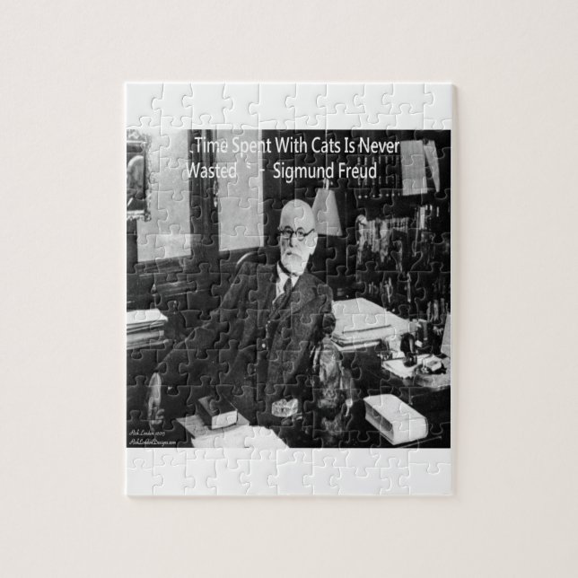 Quebra-cabeça Sigmund Freud em seu escritório & Citação engraçad (Vertical)