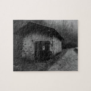 Quebra-cabeça silencioso preto e branco da pintur