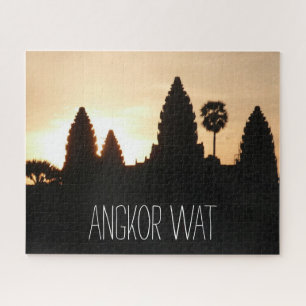 Quebra-cabeça silhueta angkor wat
