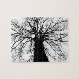 Quebra-cabeça Silhueta de árvore em preto e branco