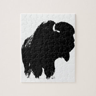 Quebra-cabeça Silhueta do bisonte do búfalo do pop art