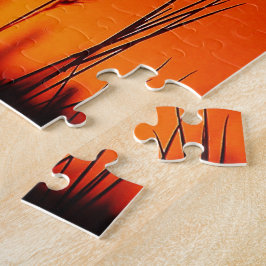 Quebra-cabeça Silhueta do por do sol inspirada