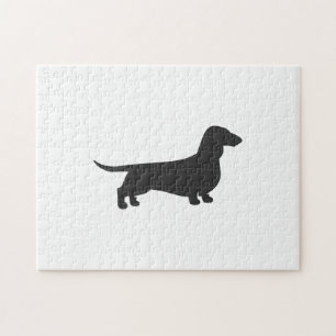 Quebra-cabeça Silhueta preta de dachshund