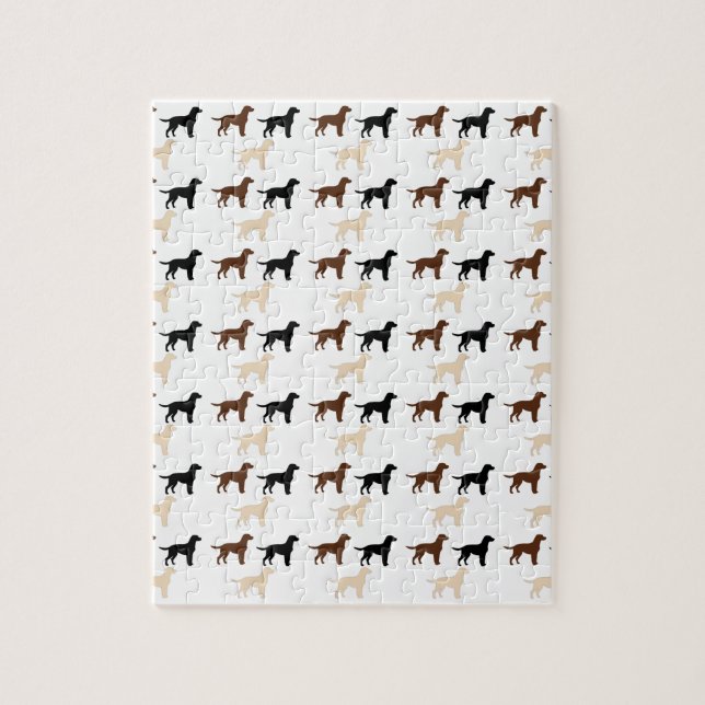 Quebra-cabeça silhuetas de cores de labrador retriever (Vertical)