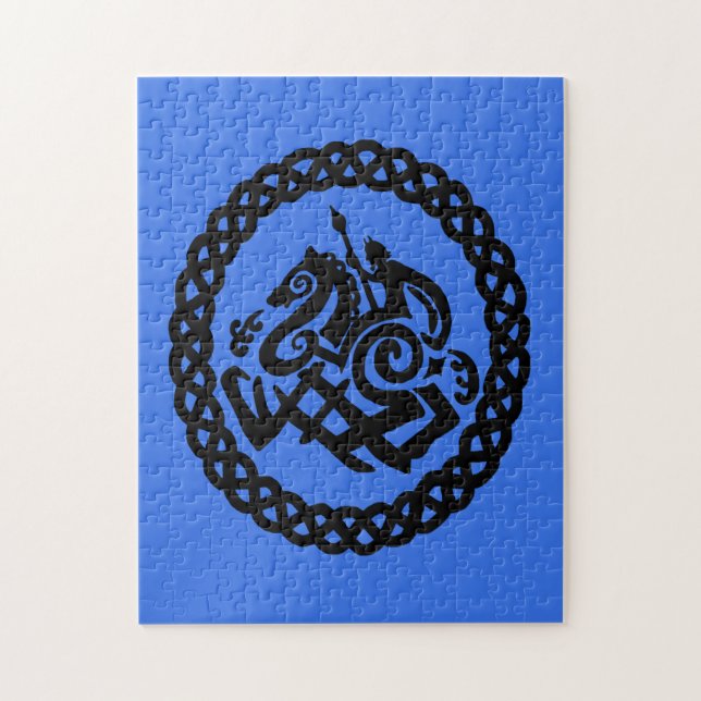 Quebra-cabeça Silhuetas de Odin e Sleipnir (Vertical)