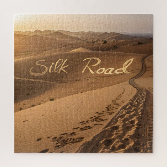 Quebra-cabeça Silk Road Desert Landscape Typography Art (Vertical)