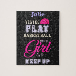 Quebra-cabeça Sim, Eu Jogo Basquete Como Uma Rapariga Rosa Púrpu