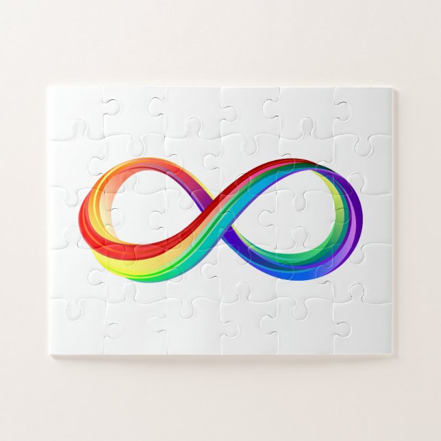 Quebra-cabeça Símbolo de Infinidade Arco-Íris em Camadas (Horizontal)