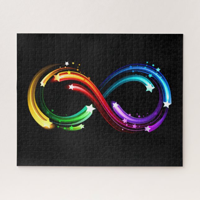 Quebra-cabeça Símbolo de infinito de cometas arco-íris (Horizontal)