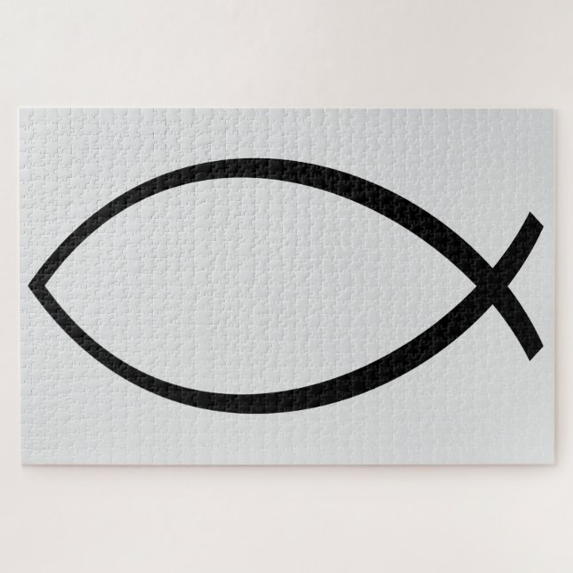 Quebra-cabeça Símbolo de Peixe Cristão (Ichthys) (Horizontal)