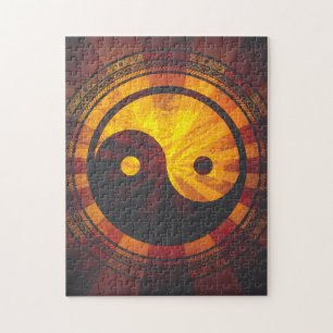 Quebra-cabeça Símbolo de Yin Yang do vintage