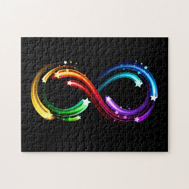 Quebra-cabeça Símbolo do infinito de cometas arco-íris (Horizontal)