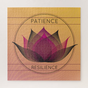 Quebra-cabeça Símbolo Floral de Resiliência do Lotus Preto Ros