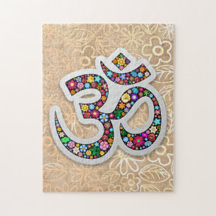 Quebra-cabeça Símbolo Namaste Floral Yoga 