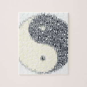 Quebra-cabeça símbolo tipográfico de yin-Yang