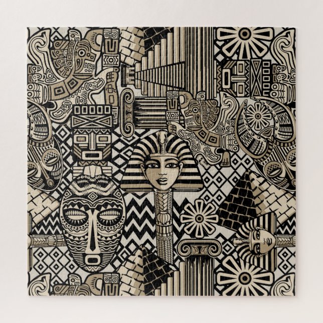 Quebra-cabeça Símbolos Históricos Antigos Estilo de Tatuagem (Vertical)