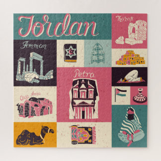 Quebra-cabeça Símbolos Ilustrados Retro-Cultura Da Jordânia