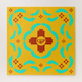 Quebra-cabeça Símbolos Red Zia Penas Turquesas do Novo México