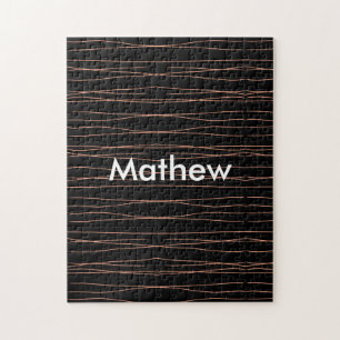 Quebra-cabeça Simples monograma adicione seu nome com letra míni