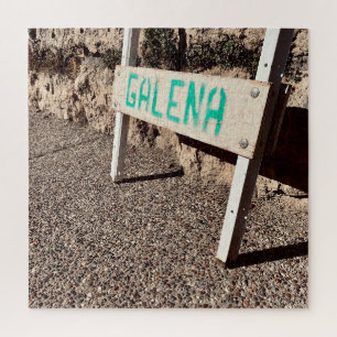 Quebra-cabeça sinal da calçada de galena