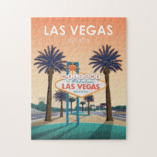 Quebra-cabeça Sinal de boas-vindas de Las Vegas NV Sinal de Viag (Vertical)