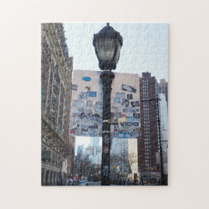 Quebra-cabeça Sinal de Lampost na Rua 72, Nova Iorque NYC