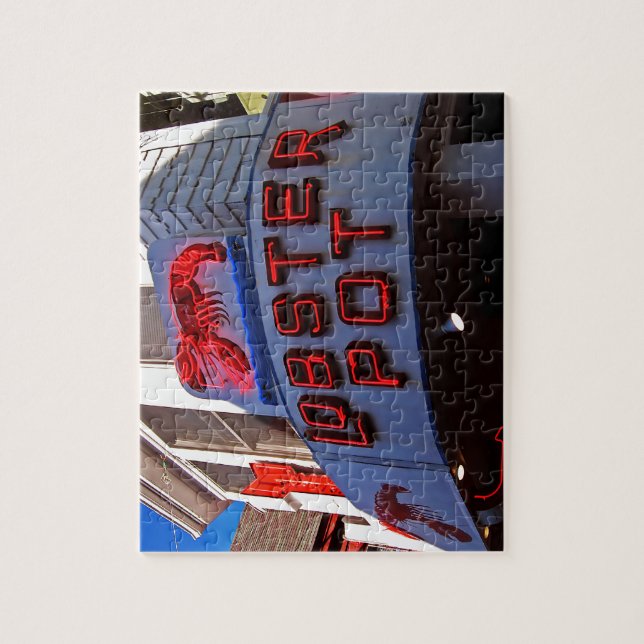 Quebra-cabeça Sinal de néon de pote de lagosta (Vertical)