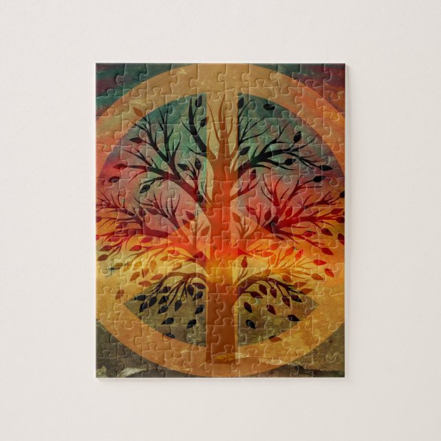 Quebra-cabeça Sinal de paz dourado (Vertical)