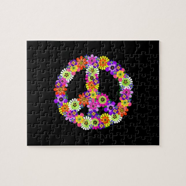 Quebra-cabeça Sinal de Paz em Preto (Horizontal)