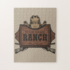 Quebra-cabeça Sinal de Ranhura Ocidental do Cowboy Guns Western