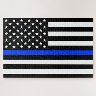 Quebra-cabeça Sinalizador da Polícia de Linha Azul-Fino